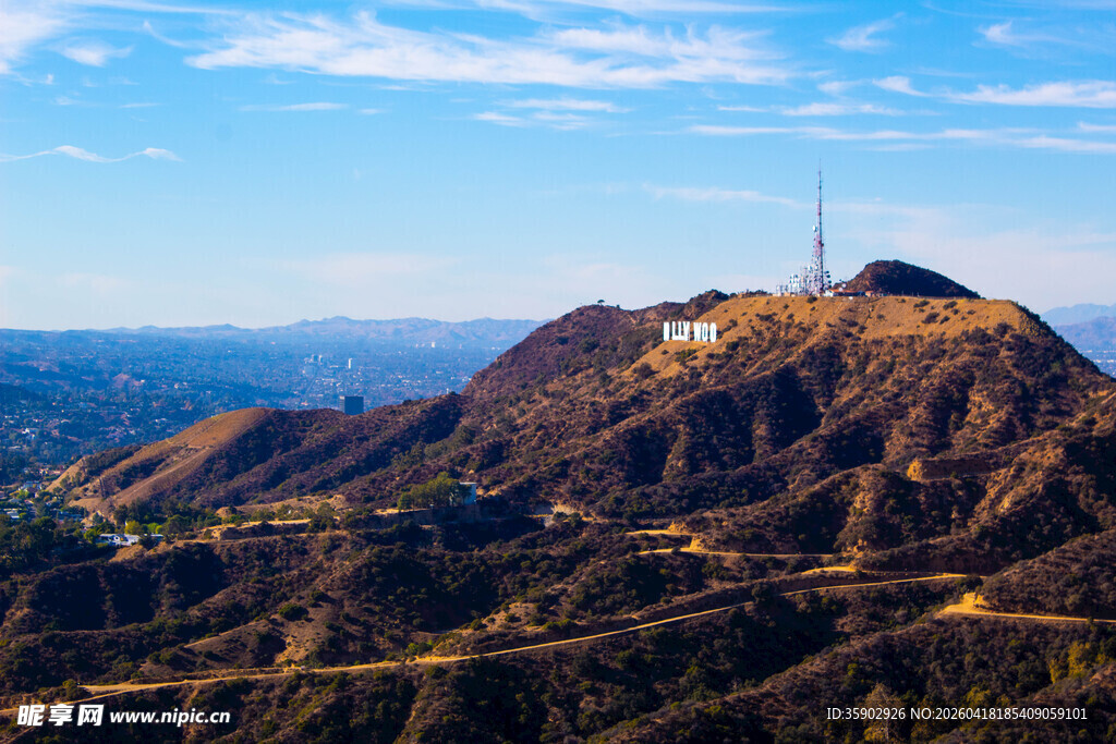 洛杉矶好莱坞标志性山景