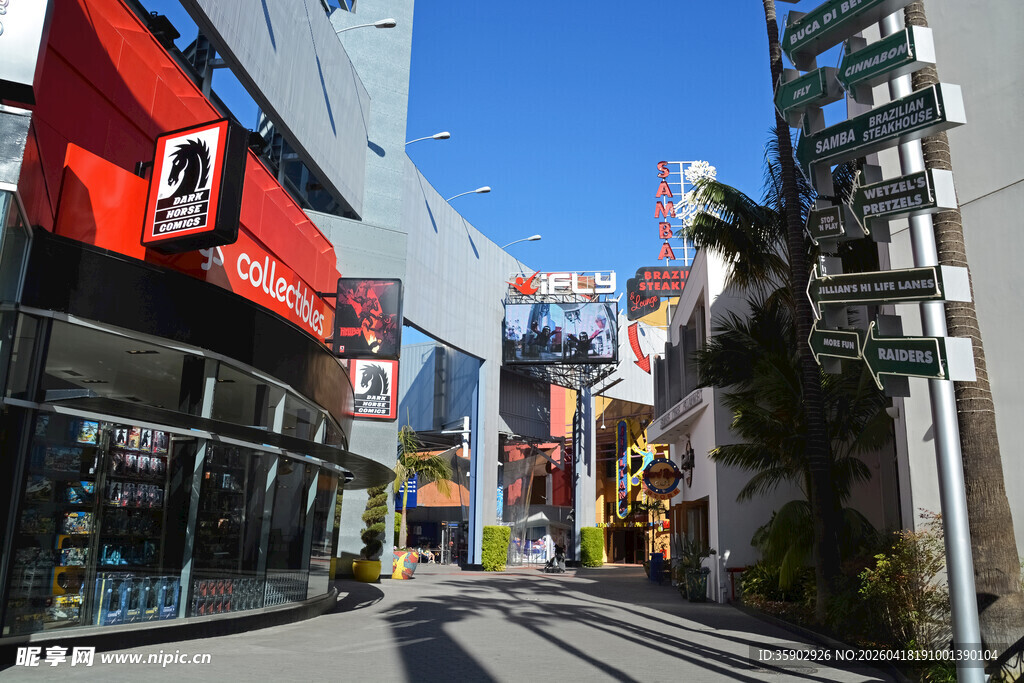 繁华都市商业街景象