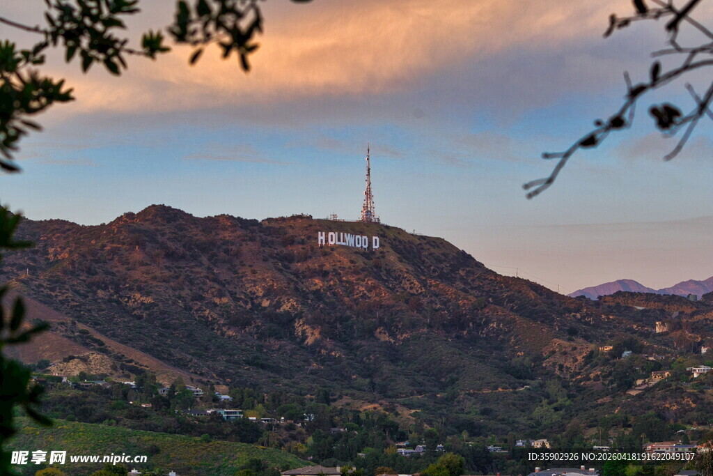 洛杉矶好莱坞标志美丽风光