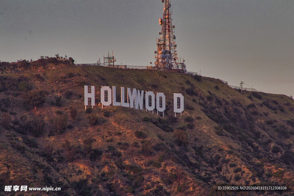好莱坞标志俯瞰图