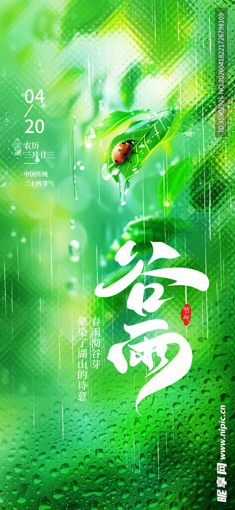 清新谷雨时节绿意画面