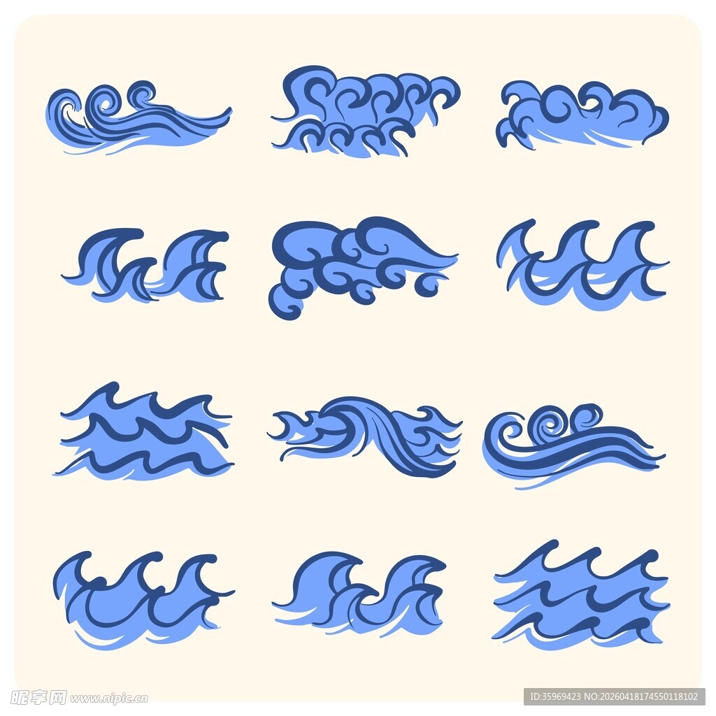 国风海浪素材