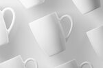 白色马克杯排列展示样机