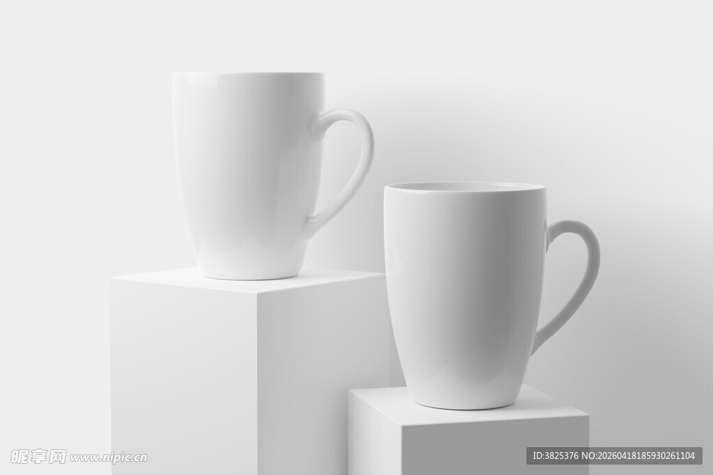 白色陶瓷杯设计展示样机