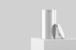 简约罐子圆柱形物件设计展示样机
