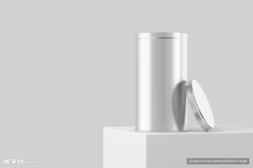 简约罐子圆柱形物件设计展示样机