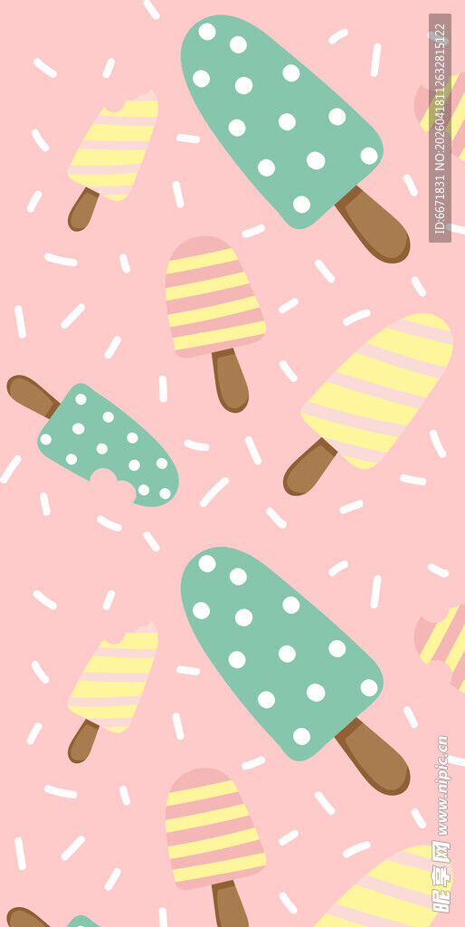 冰淇淋图案的粉色背景图