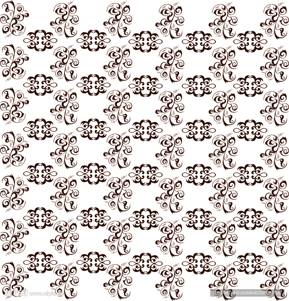 复古花卉几何图案纹理