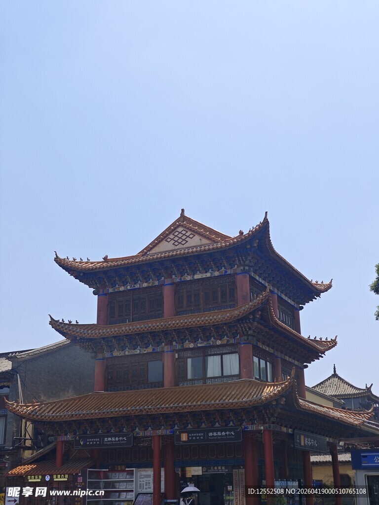 中式古建筑塔楼景观