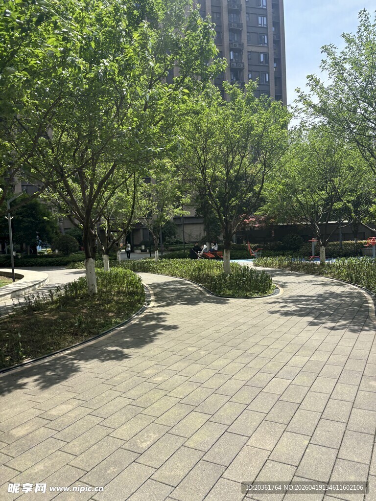 城市中的静谧绿化休闲区