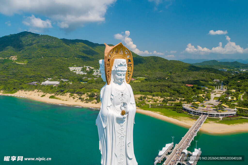 三亚南海观音俯瞰海景