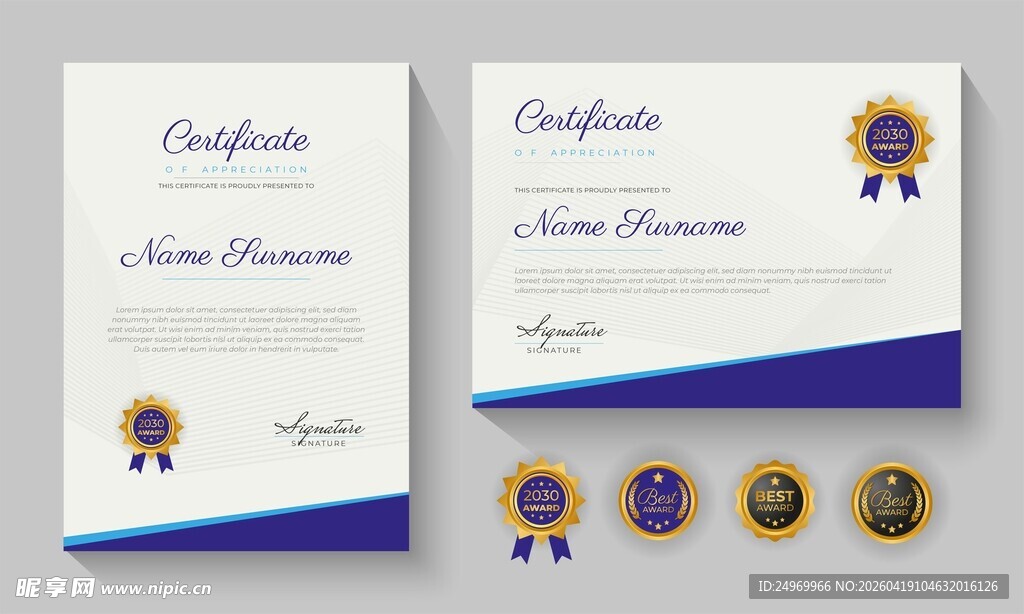 证书及勋章套装设计展示