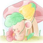 蘑菇下安睡的可爱宝宝