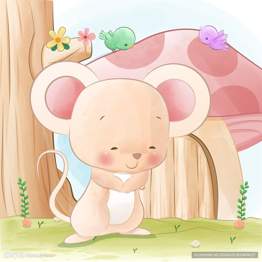 可爱小老鼠的森林奇遇