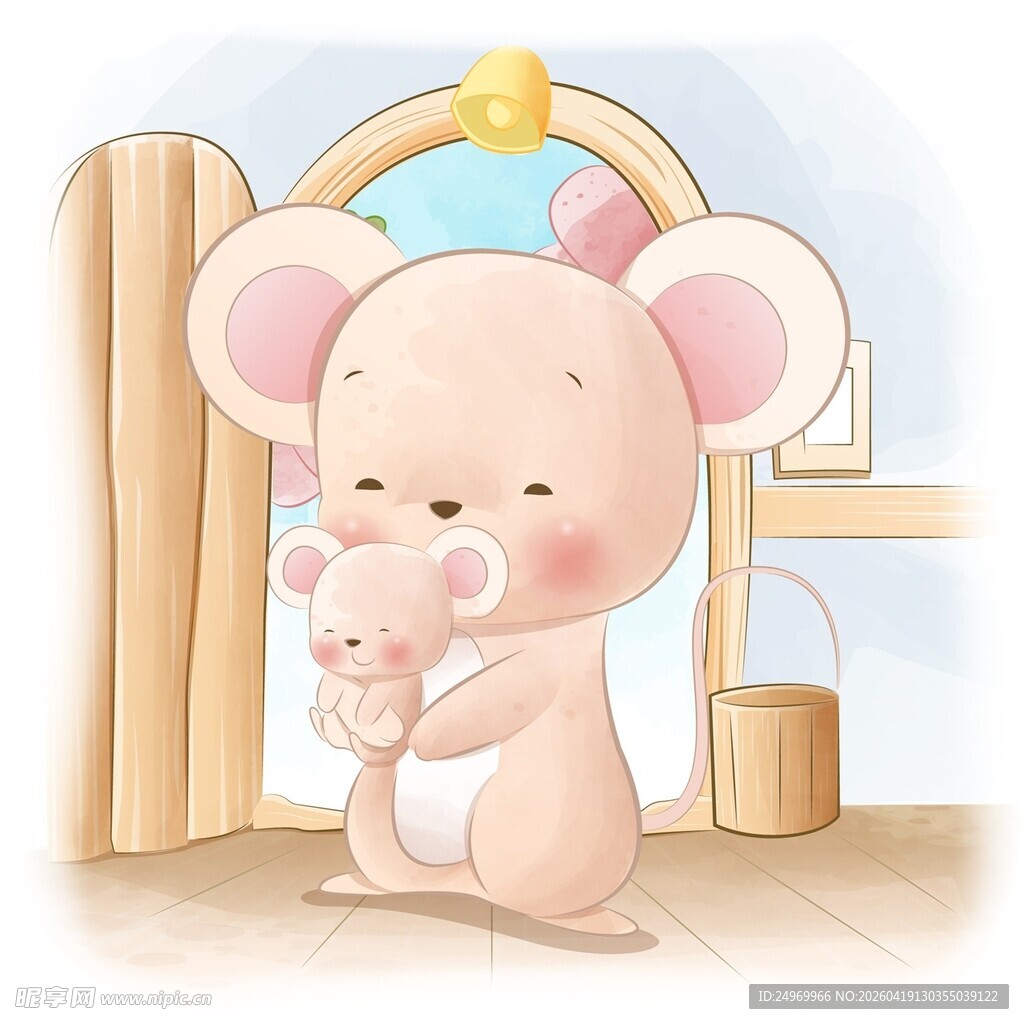 鼠妈妈与小鼠温馨相拥