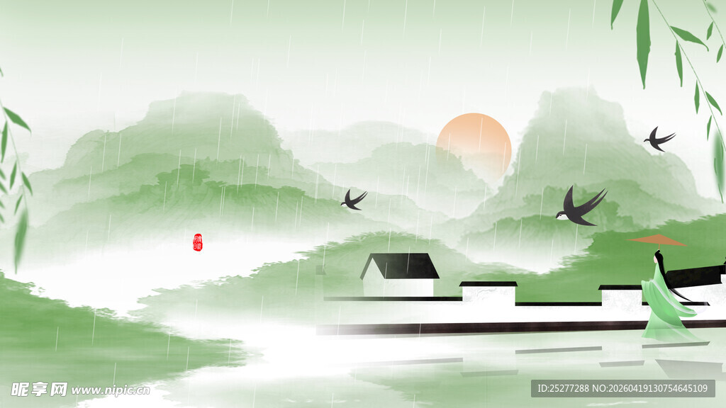 水墨山水间的诗意景致