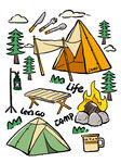 户外露营场景插画