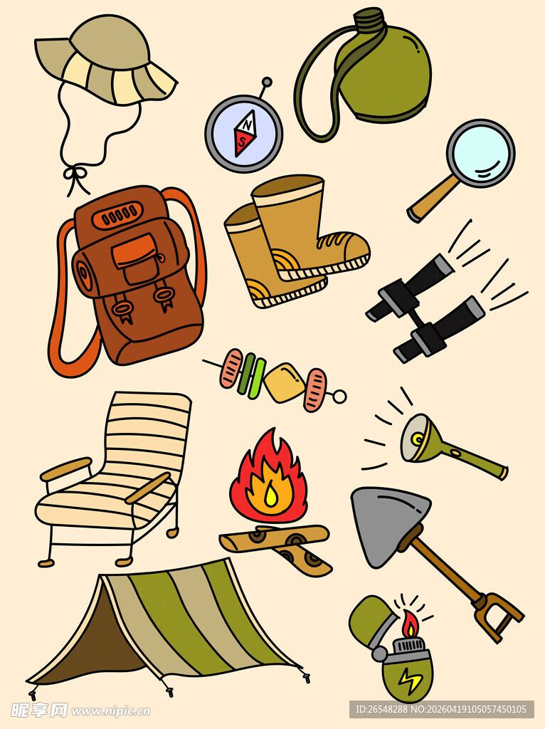 户外露营装备集合