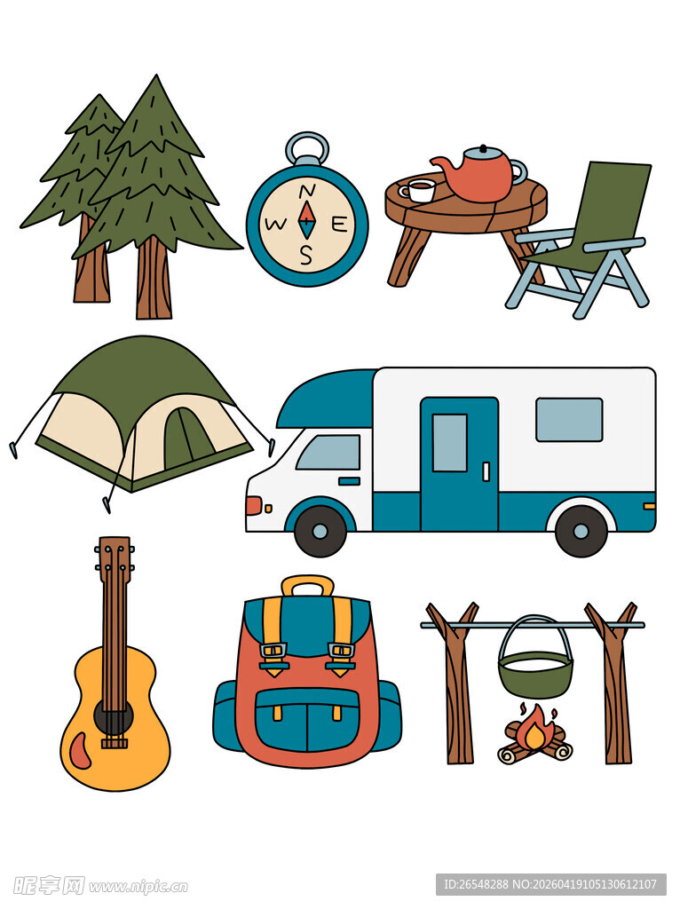 户外露营装备集合