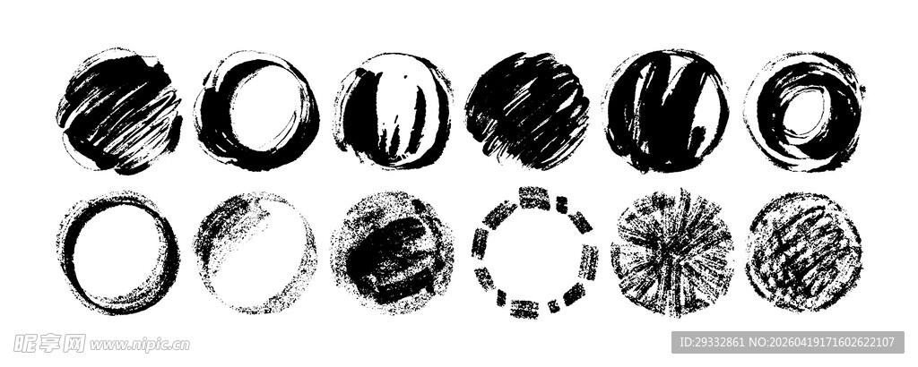 水墨圆形素材