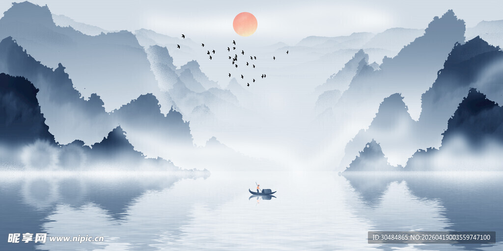 中国风山水背景