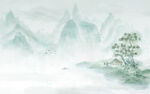 古风淡墨山水背景