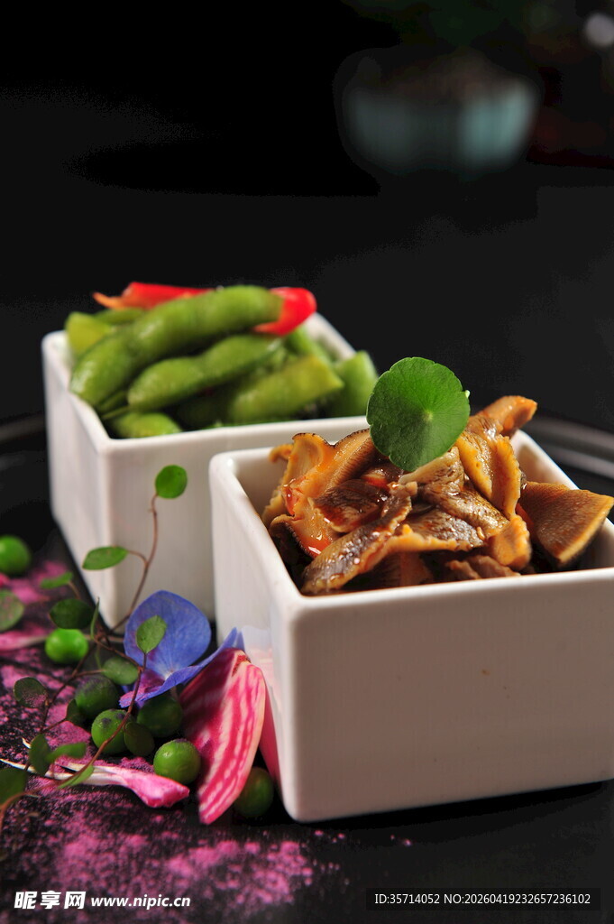 海螺片拼毛豆节