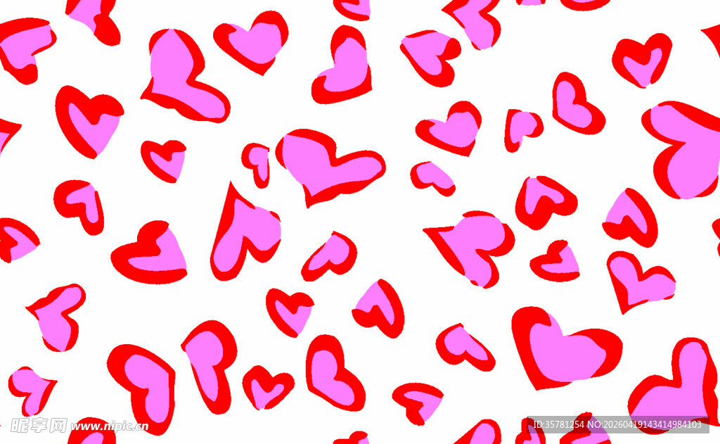 粉色爱心图案背景