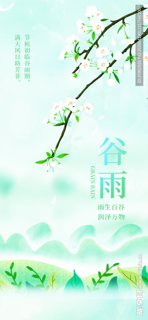 春日谷雨枝头繁花初绽