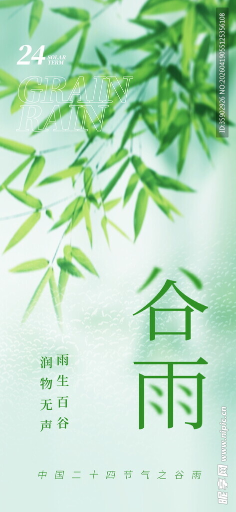 清新谷雨时节翠竹背景图