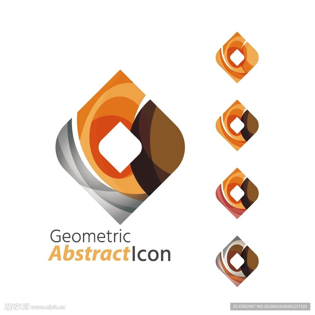 几何抽象图标设计示例