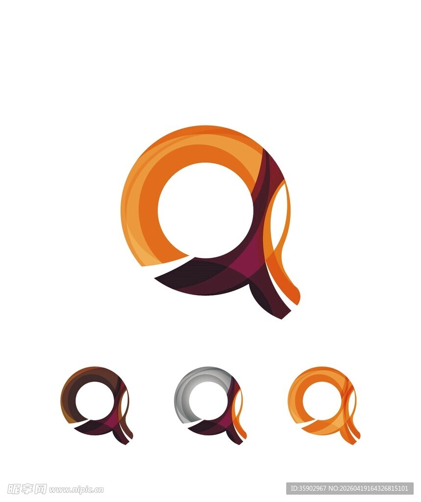 多彩创意放大镜标志设计