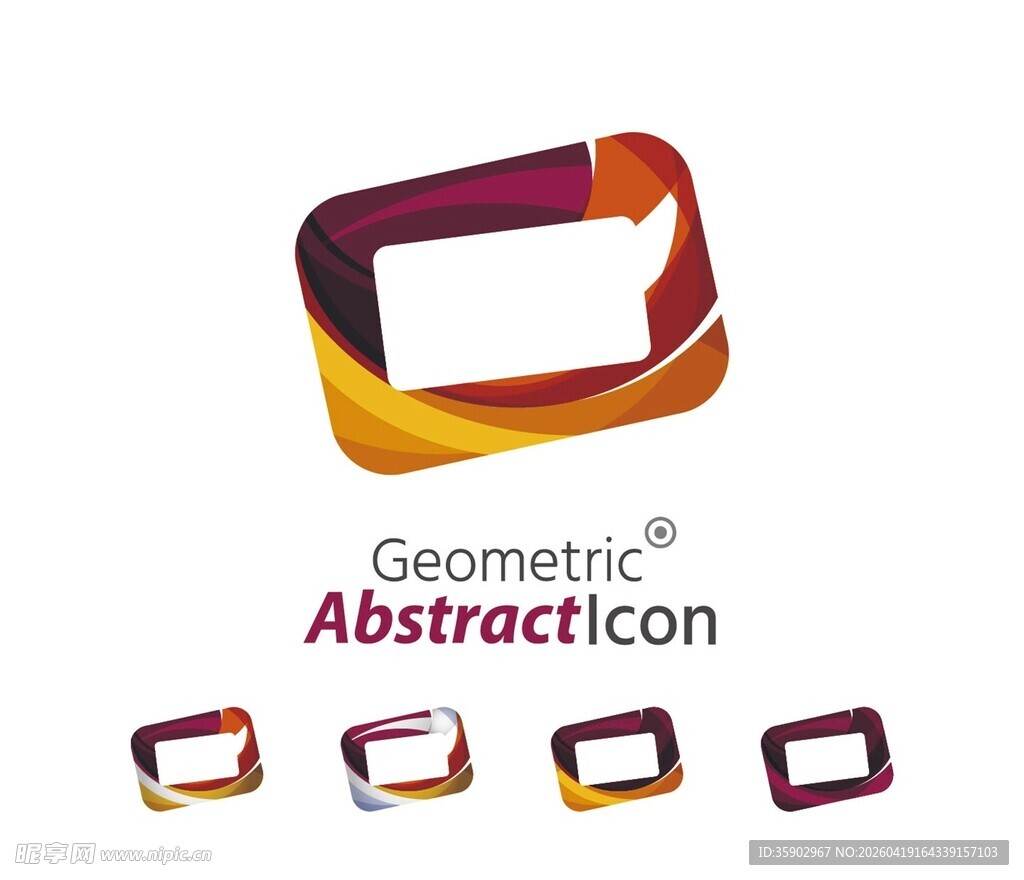 几何抽象图标设计示例