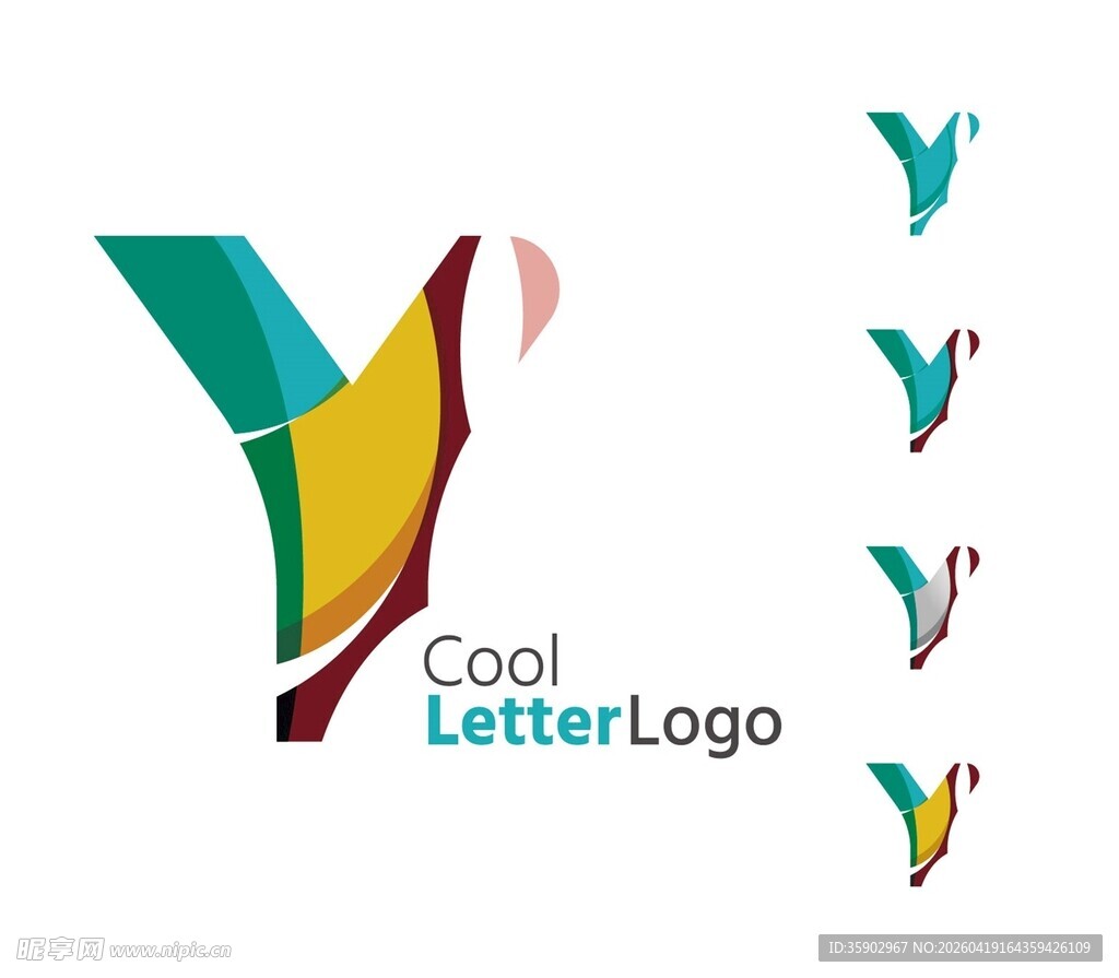 多彩字母Y标志设计