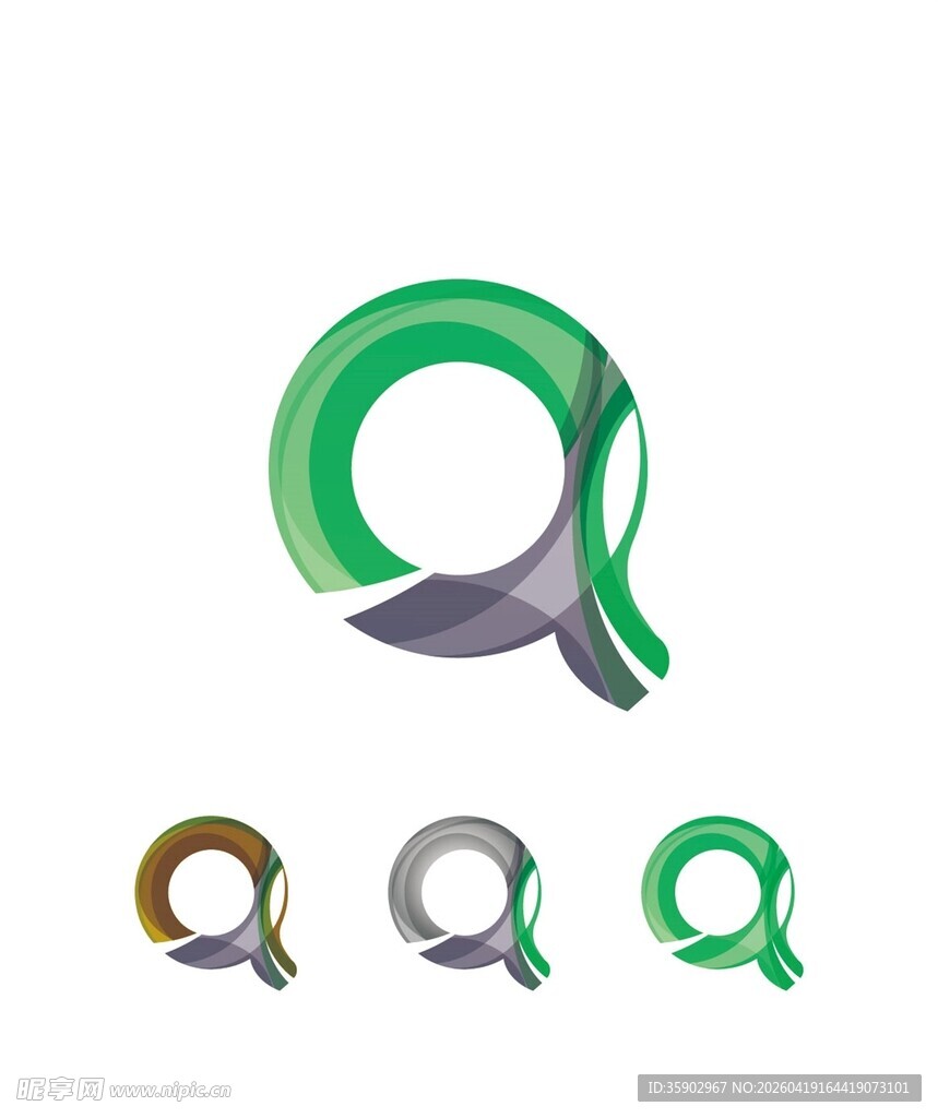 多彩环形放大镜图标设计