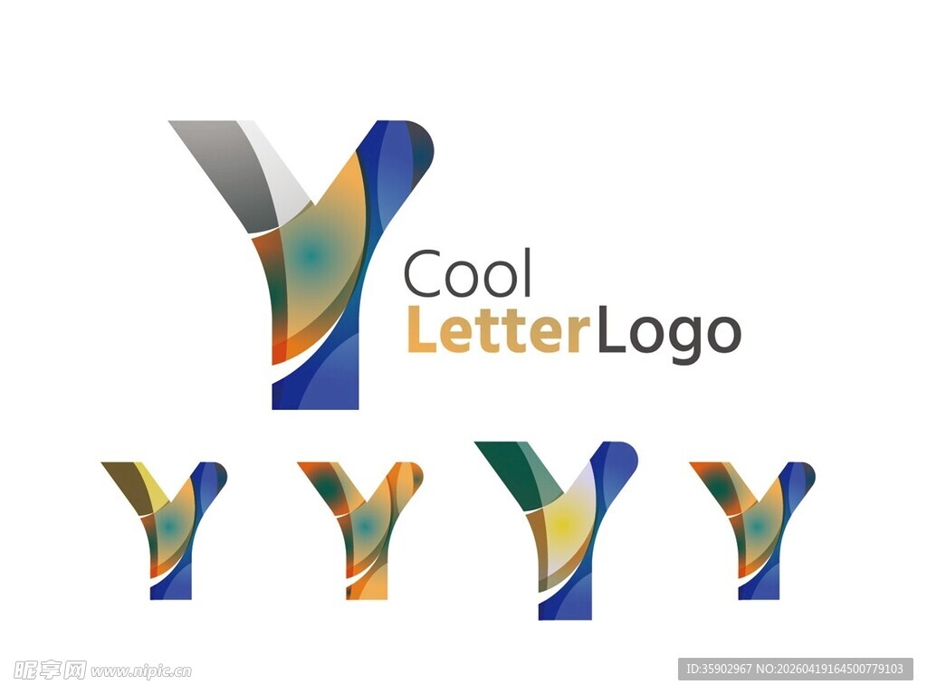 多彩字母Y标志设计示例