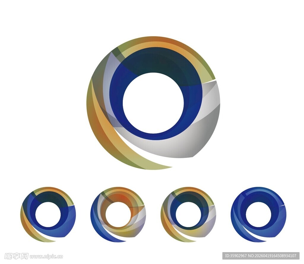 多彩环形图案设计元素