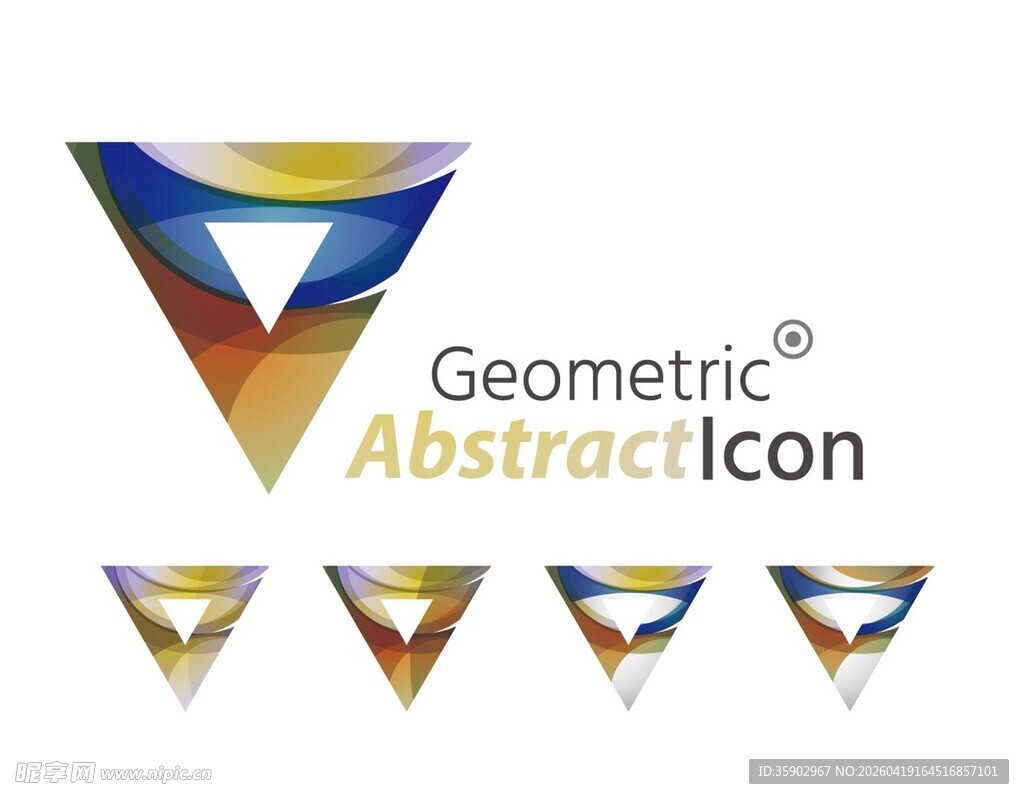 几何抽象三角形图标集合