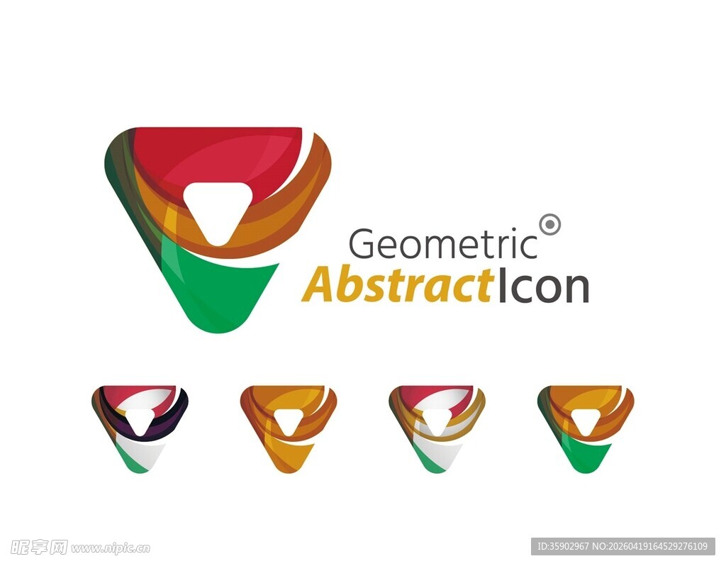 几何抽象图标设计示例