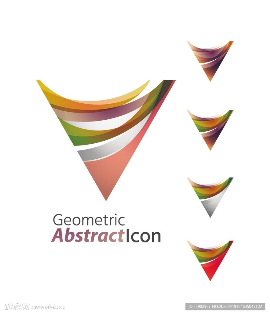 几何抽象三角形图标集