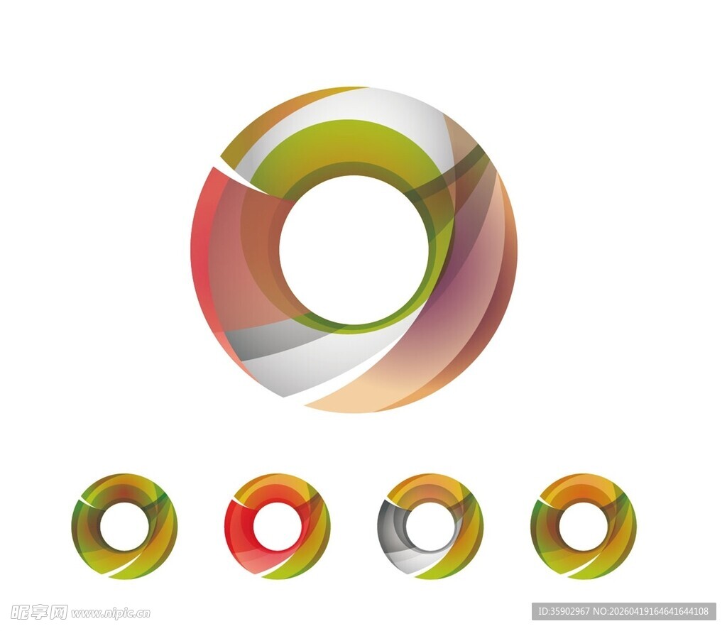 多彩环形图案设计元素