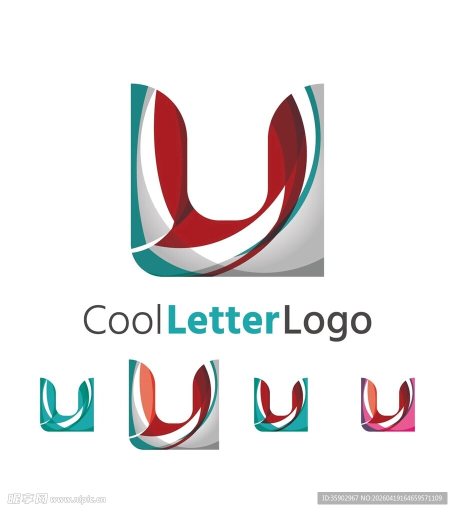 酷炫字母U标志设计