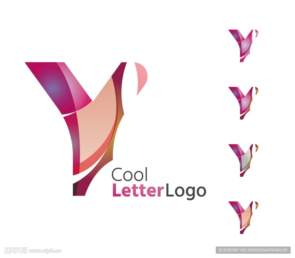 多彩字母Y标志设计