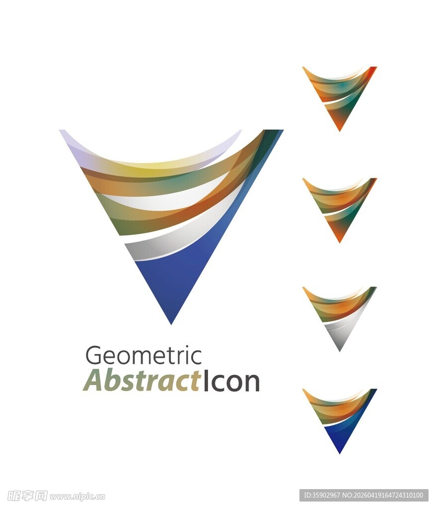 几何抽象三角形图标集