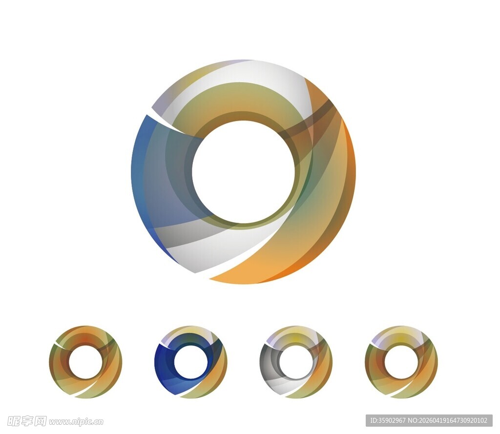 多彩环形图标设计元素