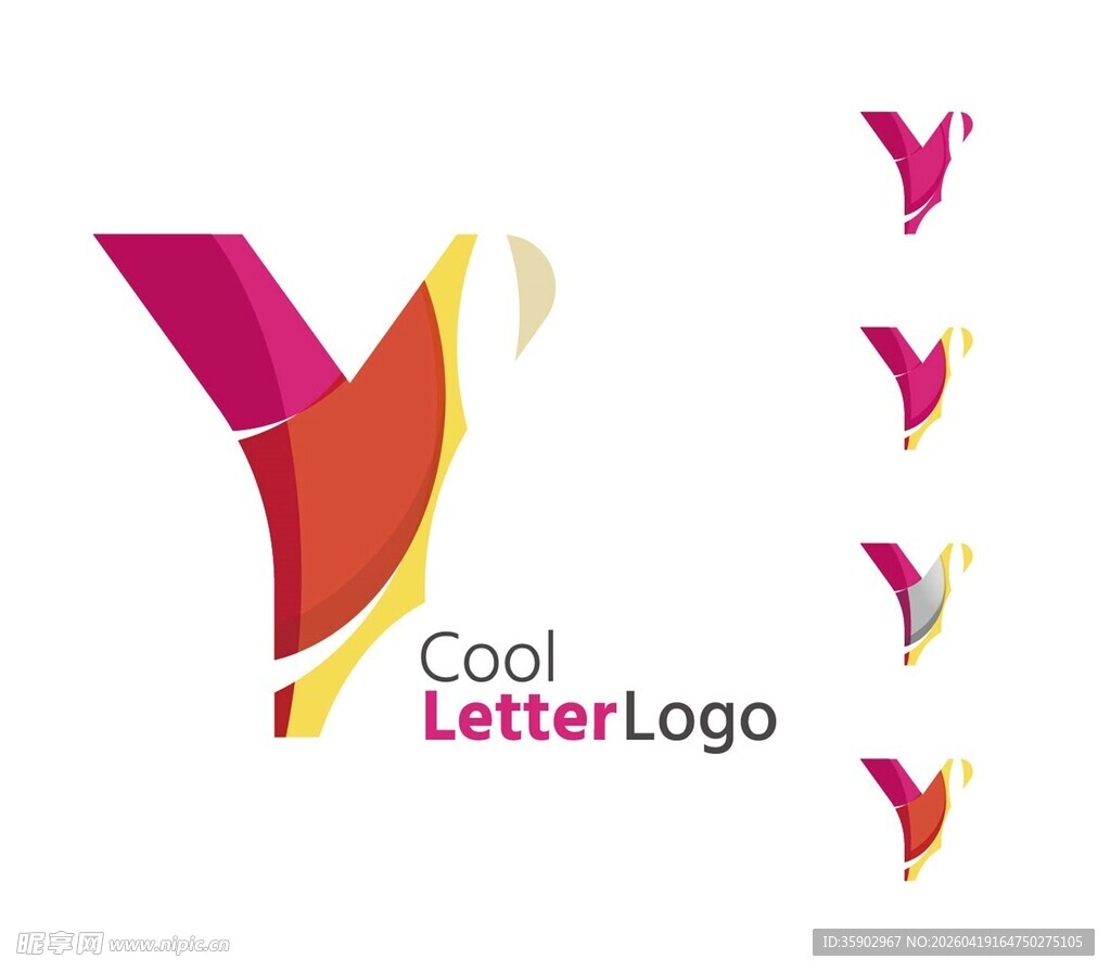 多彩字母Y标志设计