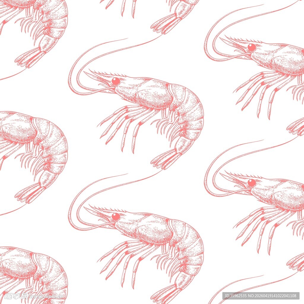 手绘虾纹背景