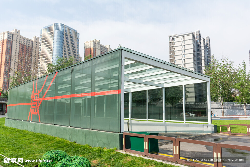 现代玻璃温室建筑景观