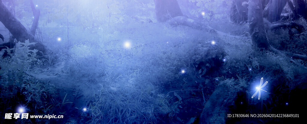 梦幻蓝紫色星空神秘场景