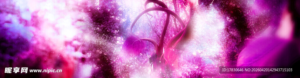 梦幻紫色树木景观